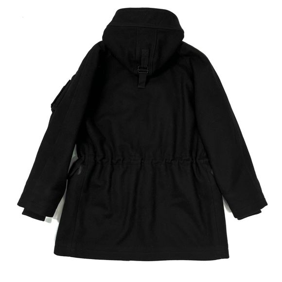 rag & bone Wool Coat 2 Black Hood Long Winter Womens Quilted Warm Parka Hooded - Picture 12 of 12